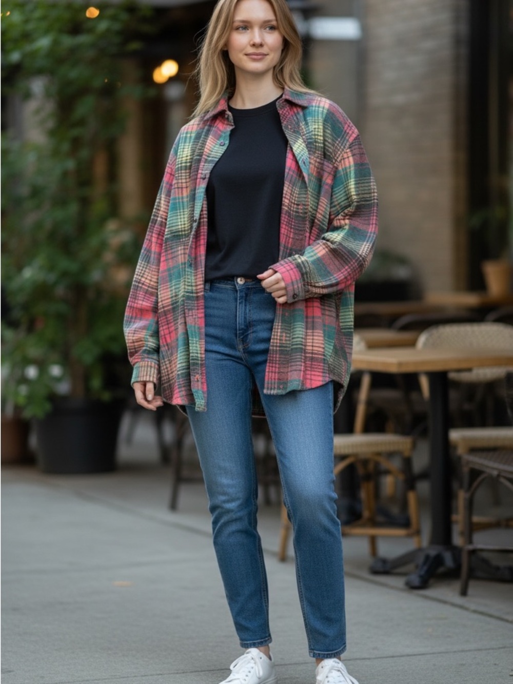 Billabong Multicolor Plaid Button-Down Shirt Jacket